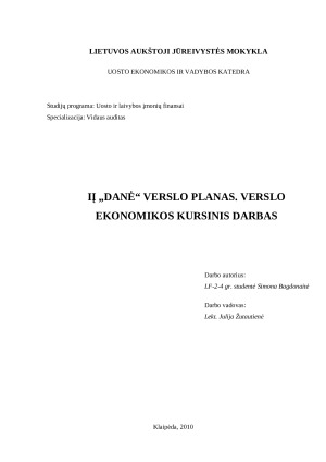 Kavinė baras verslo planas