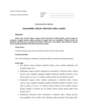 Automobilio sėdynės elektrinės dalies analizė
