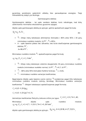 Ažytės upės baseino vandens išteklių naudojimas ir apsauga. Paveikslėlis 10