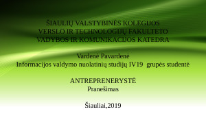 Antreprenerystė. Paveikslėlis 1