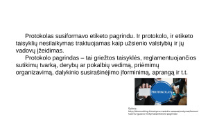 Etiketo ir protokolo sampratos bei ištakos. Paveikslėlis 8