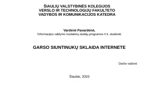 Garso ir vaizdo siuntinukų sklaida internete