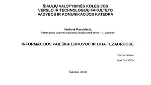 Informacijos paieška Tezaure