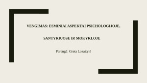 Vengimas: esminiai aspektai psichologijoje, santykiuose ir mokykloje
