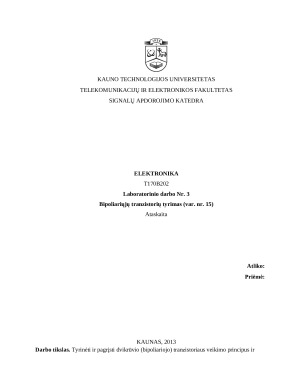 Bipoliariųjų tranzistorių tyrimas