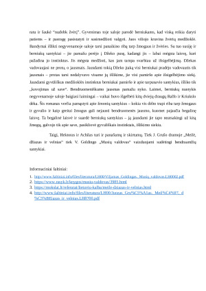 Achilo ir Hektoro paveikslai ir jų vertybių palyginimas. Bendraamžių santykiai J. Grušo dramoje „Meilė, džiazas ir velnias“ ir V. Goldingo „Musių valdovas“. Paveikslėlis 3