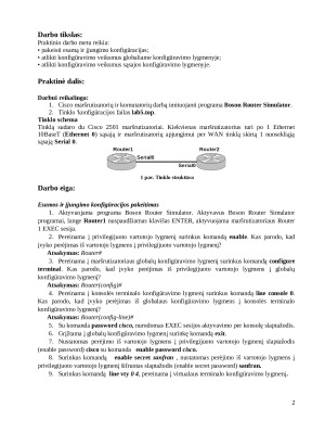 Cisco maršrutizatoriaus konfigūravimas (2). Paveikslėlis 2