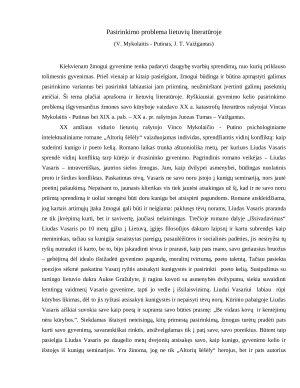 Pasirinkimo problema lietuvių literatūroje (V. Mykolaitis - Putinas, J. T. Vaižgantas)