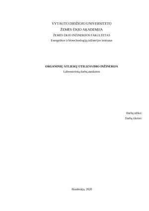 Dujų emisijos iš organinių atliekų tyrimai. Paveikslėlis 1