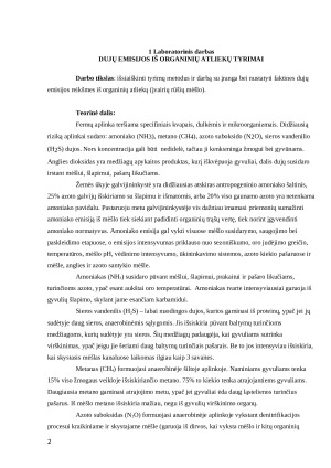 Dujų emisijos iš organinių atliekų tyrimai. Paveikslėlis 2