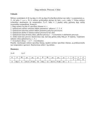 Dujų mišiniai. Procesai. Ciklai. Paveikslėlis 1