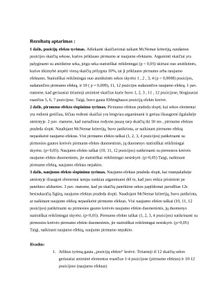 Ebbinhauso ,,Pozicinio efekto” tyrimas. Paveikslėlis 4