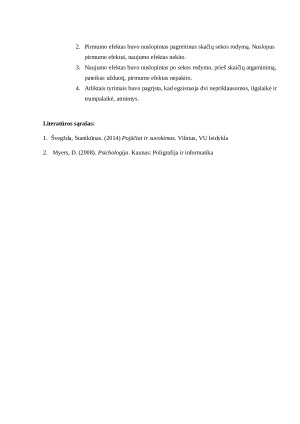 Ebbinhauso ,,Pozicinio efekto” tyrimas. Paveikslėlis 5