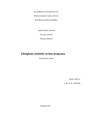 Ebinghaus atminties tyrimo programa