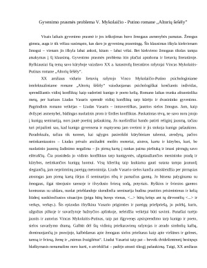 Gyvenimo prasmės problema V. Mykolaičio - Putino romane ,,Altorių šešėly”