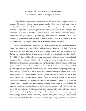 Pasirinkimo arba apsisprendimo tema literatūroje (V. Mykolaitis – Putinas, V. Šekspyras, A. Škėma)