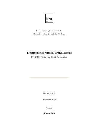 Elektromobilio variklio projektavimas. Probleminė užduotis. Paveikslėlis 1