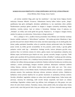 Kokios blogio priežastys atskleidžiamos lietuvių literatūroje? (Jonas Biliūnas, Balys Sruoga, Juozas Aputis)