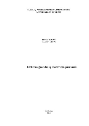 Elektros grandinių matavimo prietaisai