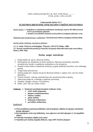 Elektros įrenginių pirminė kontrolė. Paveikslėlis 5