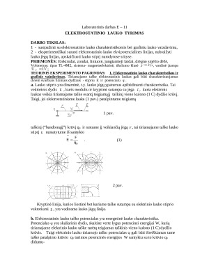 Elektrostatinio lauko tyrimas