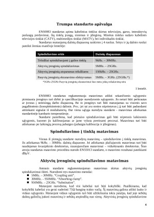 EN50083 (Televizijos ir garsinių sistemų bei dialoginių paslaugų kabelių tinklai. Įrenginių elektromagnetinis suderinamumas) Standarto apžvalga. Paveikslėlis 4