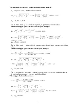Energijos tvermės ir virsmų dėsnio tikrinimas. Paveikslėlis 3