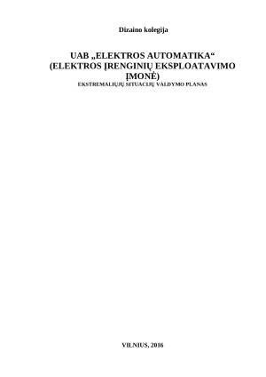 Elektros įmonės ekstremalių situacijų valdymo planas. Paveikslėlis 1