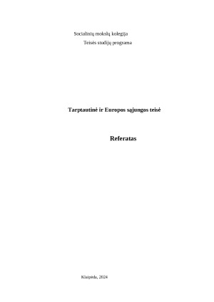 Tarptautinė ir Europos sąjungos teisė. Paveikslėlis 1