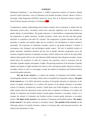 Lietuvos ir Švedijos mokytojų požiūrio į lytiškumo ugdymą bendrojo lavinimo mokyklose palyginamoji analizė. Paveikslėlis 4