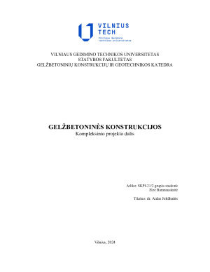 Gelžbetoninės konstrukcijos. Kompleksinis projektas. Paveikslėlis 1