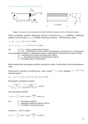 Gelžbetoninių ir mūrinių konstrukcijų kursinis projektas. Paveikslėlis 8