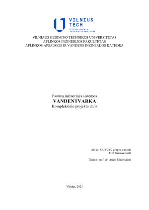 Vandentvarka. Kompleksinis projektas