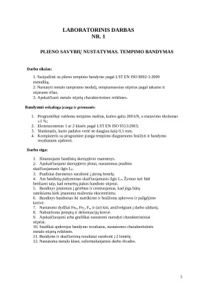 Plieno savybių nustatymas: Tempimo bandymas. Paveikslėlis 3