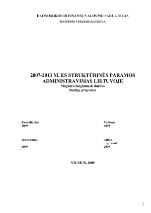 007-2013 m. ES struktūrinės paramos administravimas Lietuvoje. Paveikslėlis 2