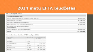 EFTA organizacinė struktūra ir tikslai. Paveikslėlis 10