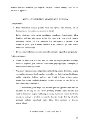 Fiskalinė politika ir jos įgyvendinimo problemų ekonominė analizė. Paveikslėlis 10