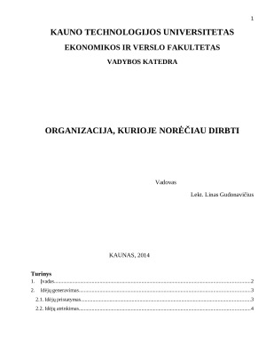 Organizacija, kurioje norėčiau dirbti