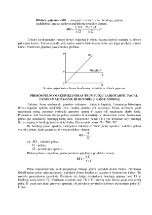 Firmos pelno maksimizavimas tobulos konkurencijos rinkoje. Paveikslėlis 2