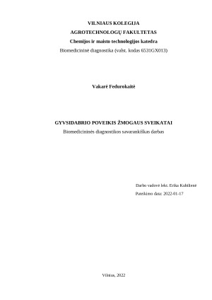 GYVSIDABRIO POVEIKIS ŽMOGAUS SVEIKATAI