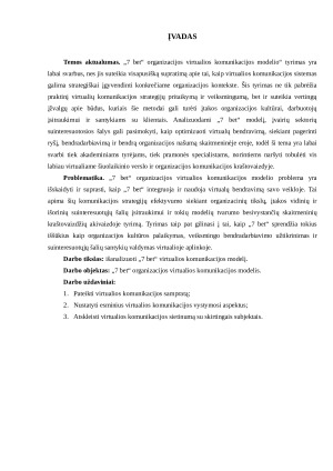 „7 BET“ ORGANIZACIJOS VIRTUALIOS KOMUNIKACIJOS MODELIS. Paveikslėlis 3