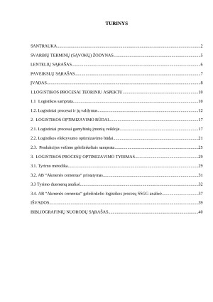 AB „AKMENĖS CEMENTO“ GELEŽINKELIO TRANSPORTO CECHO LOGISTIKOS PROCESŲ VALDYMO OPTIMIZAVIMAS. Paveikslėlis 5