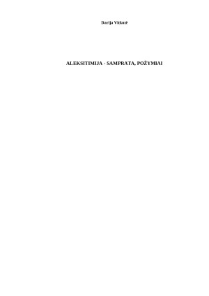 ALEKSITIMIJA - SAMPRATA, POŽYMIAI