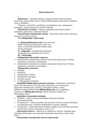 BIBLIOGRAFIJOS TEORIJA. Konspektas