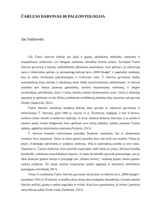 ČARLZAS DARVINAS IR PALEONTOLOGIJA. Paveikslėlis 1