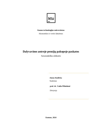Dalyvavimo II-oje pensijų pakopoje paskatos. Paveikslėlis 1