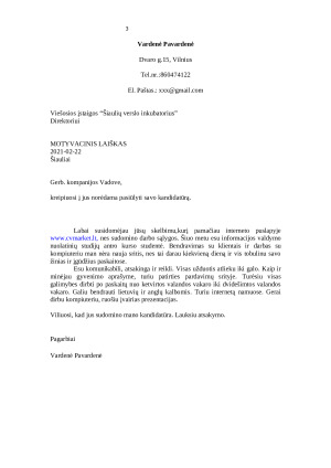 Motyvacinis laiškas pavyzdys. Paveikslėlis 3
