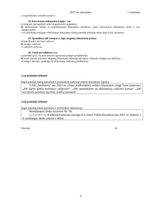 DOKUMENTŲ VALDYMO DALYKO Egzamino užduotys. Paveikslėlis 3