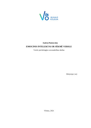 EMOCINIS INTELEKTAS IR SĖKMĖ VERSLE