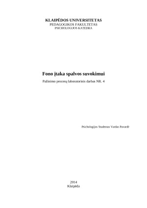 Fono įtaka spalvos suvokimui